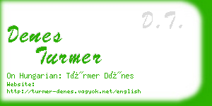 denes turmer business card